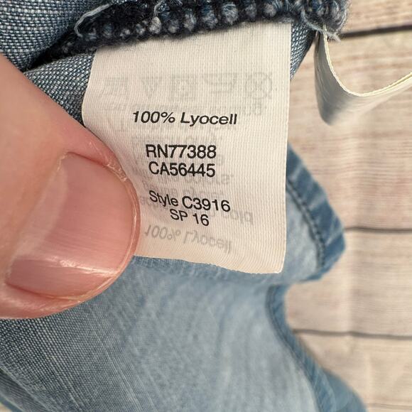 Madewell Chambray Back Zip Skirt Womens 4 Blue Medium Wash - Picture 7 of 10